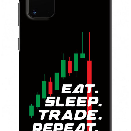 Eat Sleep Trade Repeat Samsung S20 Plus Hard Case Back Cover by Casekaro