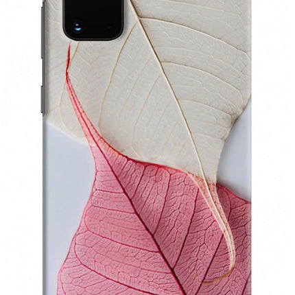White Pink Leaf Samsung S20 Plus Hard Case Back Cover by Casekaro