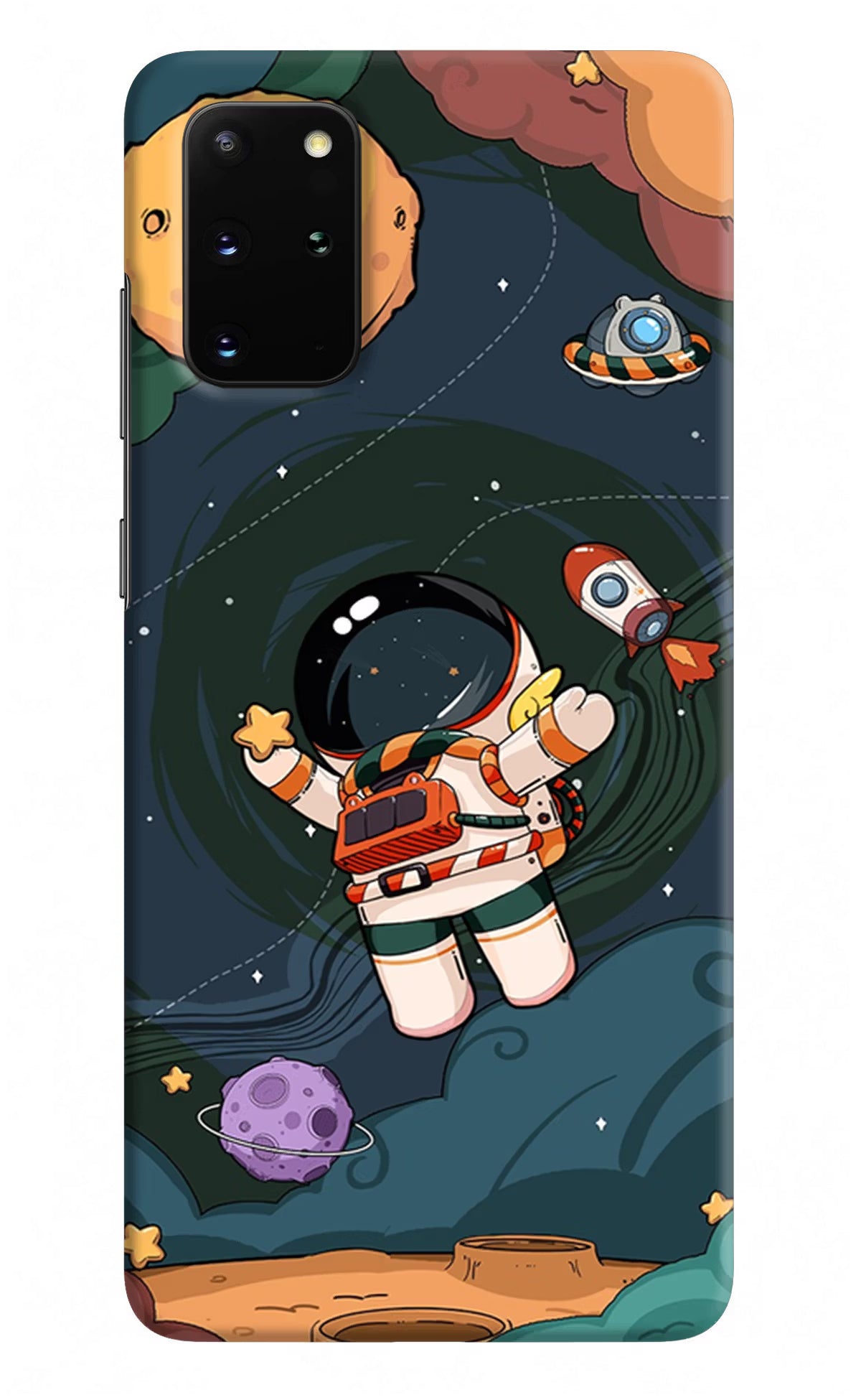 Cartoon Astronaut Samsung S20 Plus Hard Case Back Cover by Casekaro