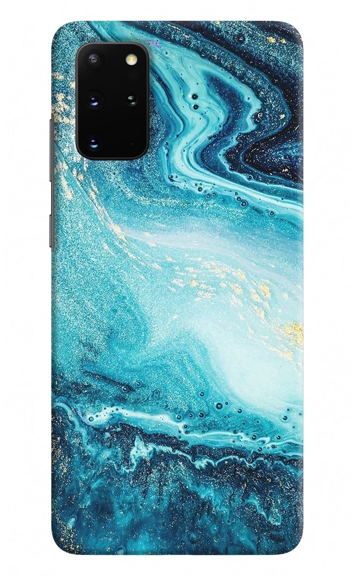Blue Glitter Marble Samsung S20 Plus Hard Case Back Cover by Casekaro