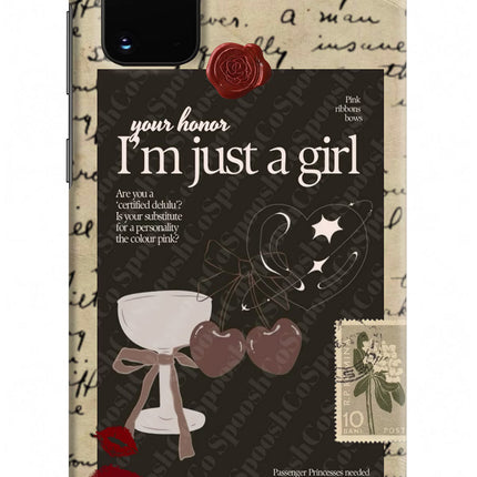 I am just a girl Samsung S20 Plus Hard Case Back Cover by Casekaro