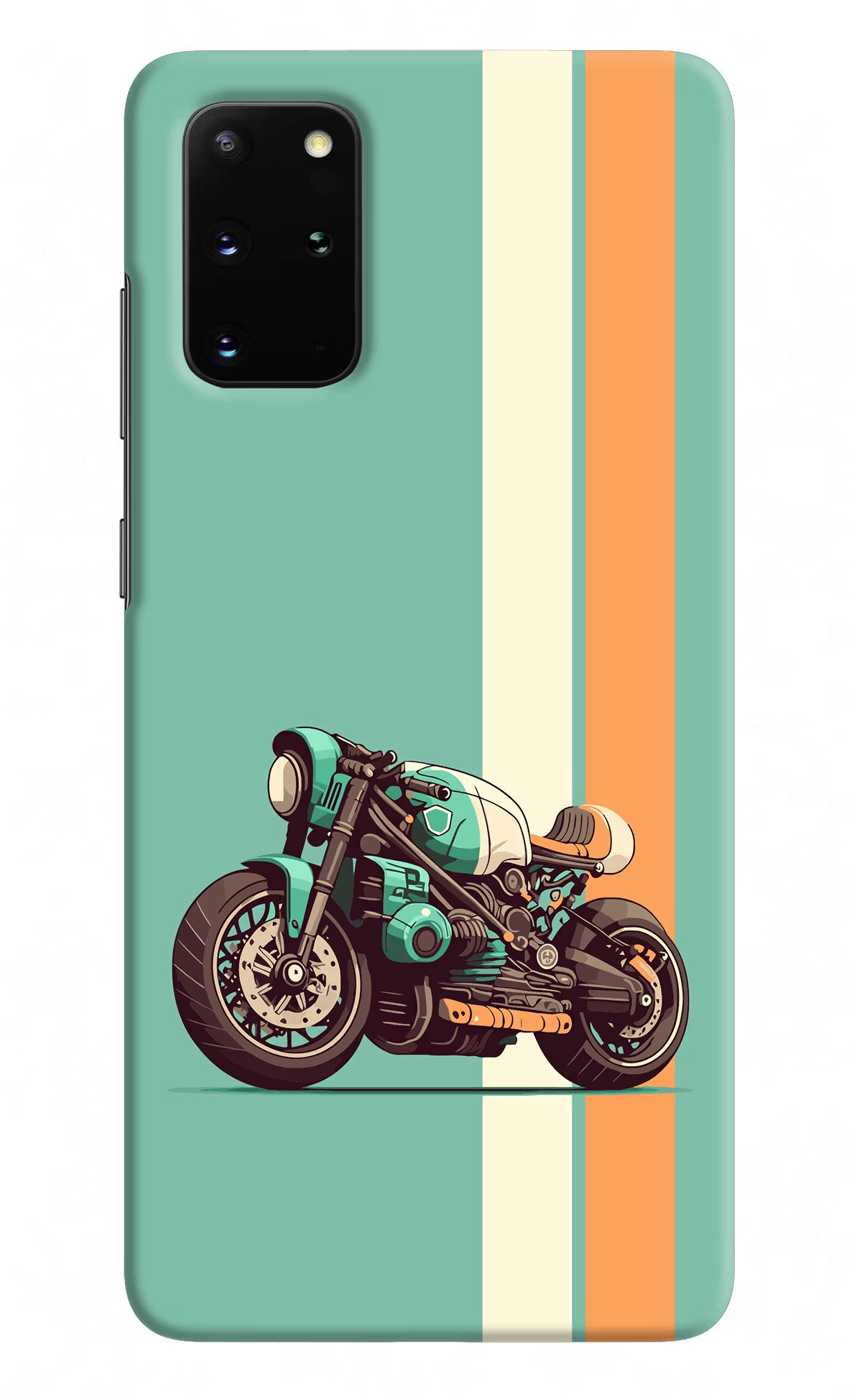 Striped Moto Drift Samsung S20 Plus Hard Case Back Cover by Casekaro