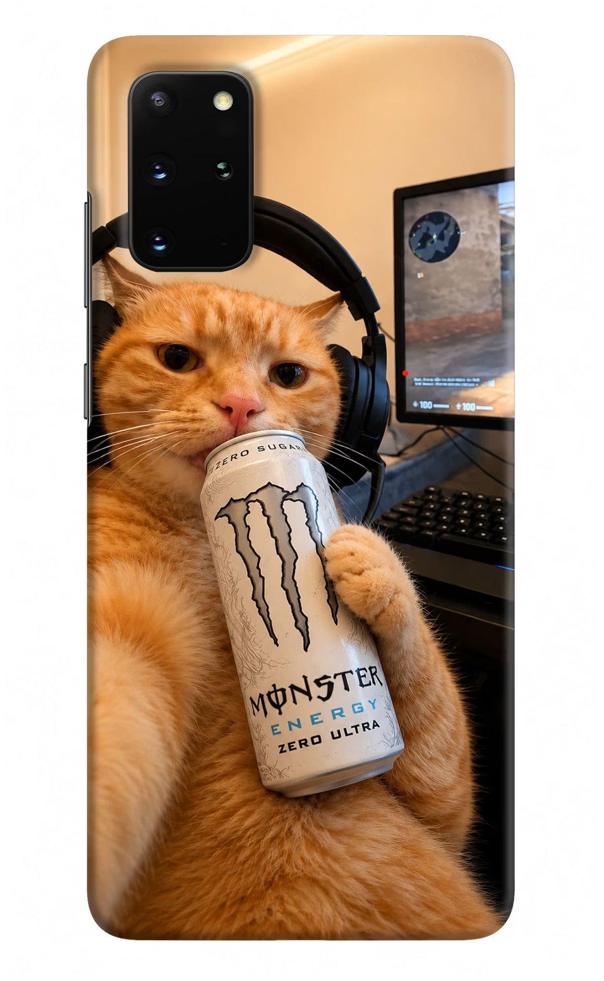 Gamer Cat Energy Samsung S20 Plus Back Cover