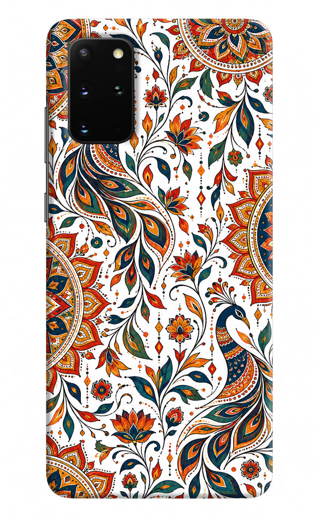 White Mayura Samsung S20 Plus Hard Case Back Cover by Casekaro