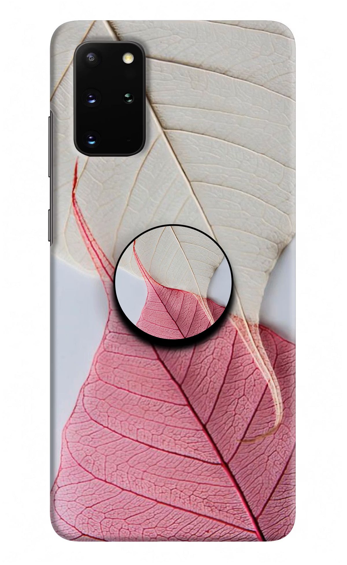 White Pink Leaf Samsung S20 Plus Pop Case by Casekaro