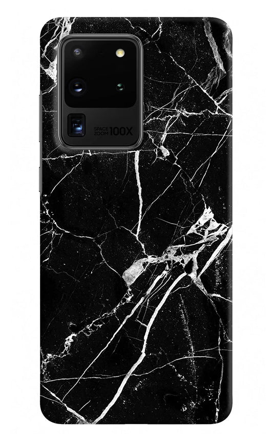 Black Marble Pattern Samsung S20 Ultra Hard Case Back Cover by Casekaro