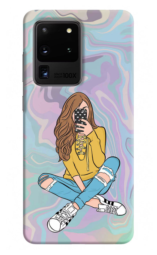Selfie Girl Samsung S20 Ultra Hard Case Back Cover by Casekaro