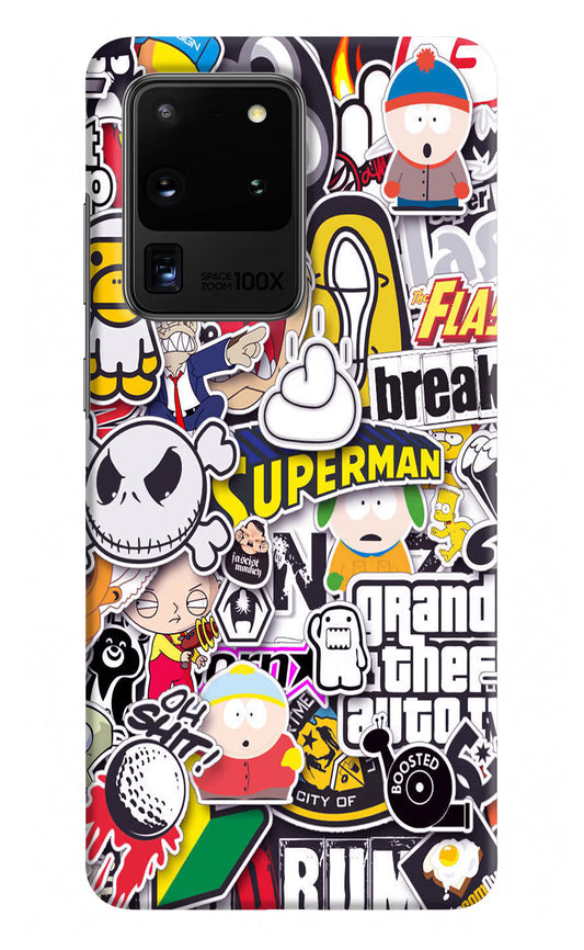 Sticker Bomb Samsung S20 Ultra Hard Case Back Cover by Casekaro