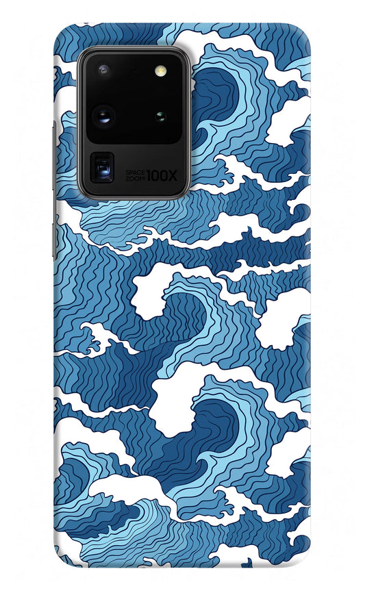Blue Waves Samsung S20 Ultra Hard Case Back Cover by Casekaro