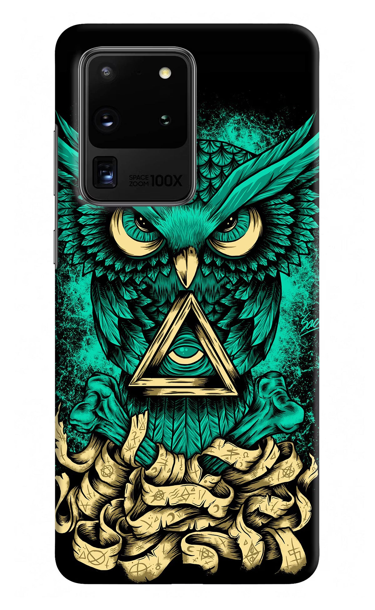 Green Owl Samsung S20 Ultra Hard Case Back Cover by Casekaro