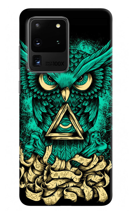 Green Owl Samsung S20 Ultra Hard Case Back Cover by Casekaro