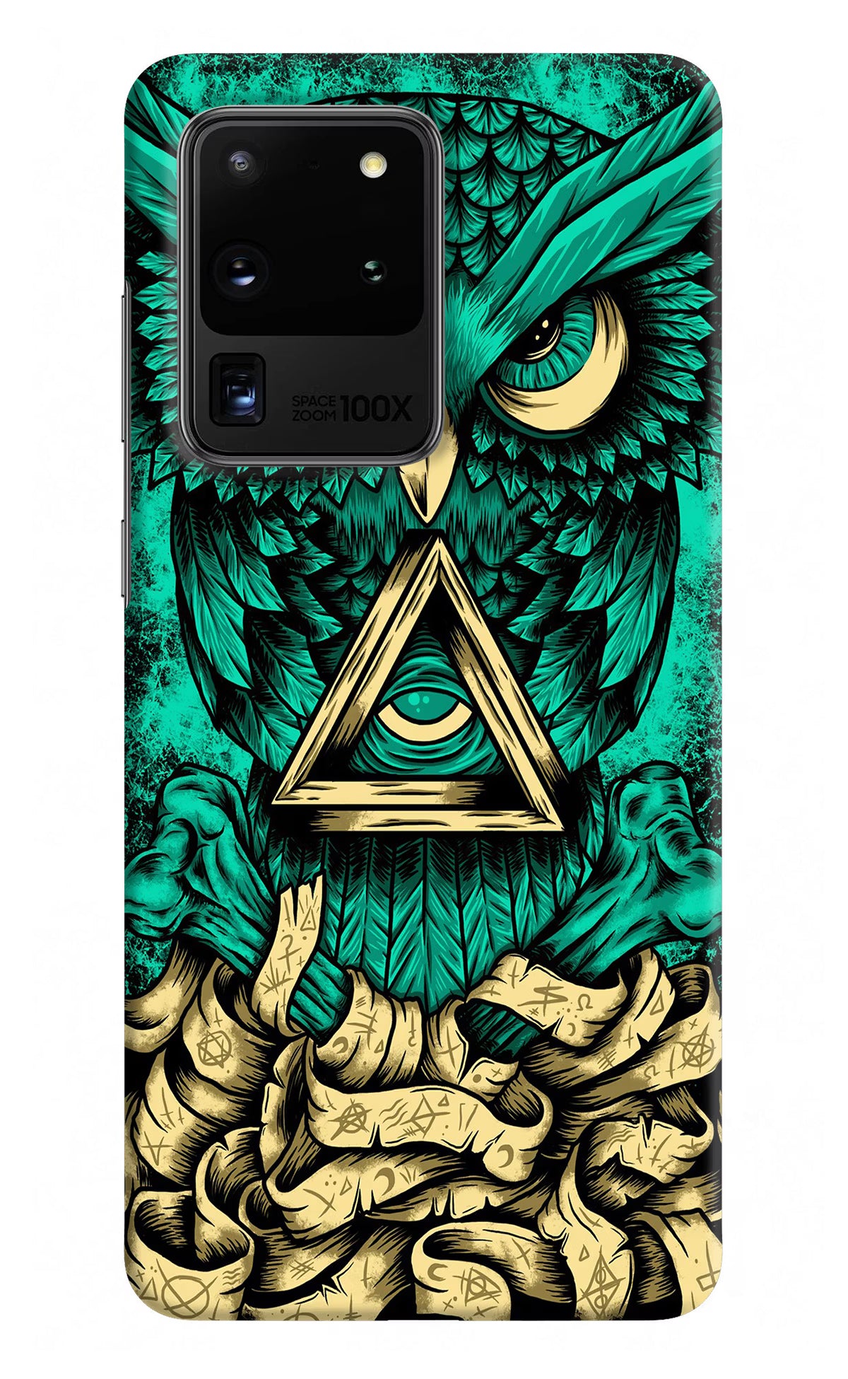 Green Owl Samsung S20 Ultra Hard Case Back Cover by Casekaro