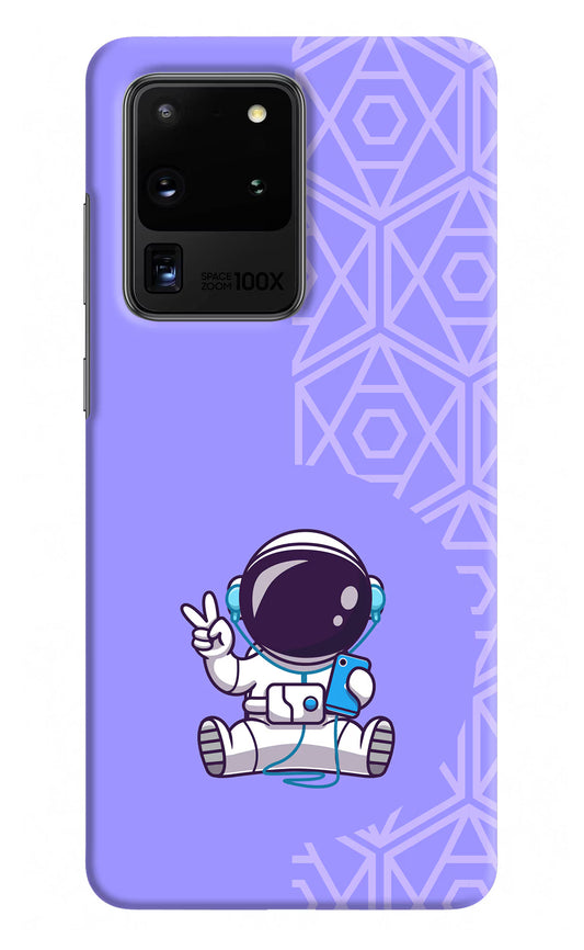 Cute Astronaut Chilling Samsung S20 Ultra Hard Case Back Cover by Casekaro