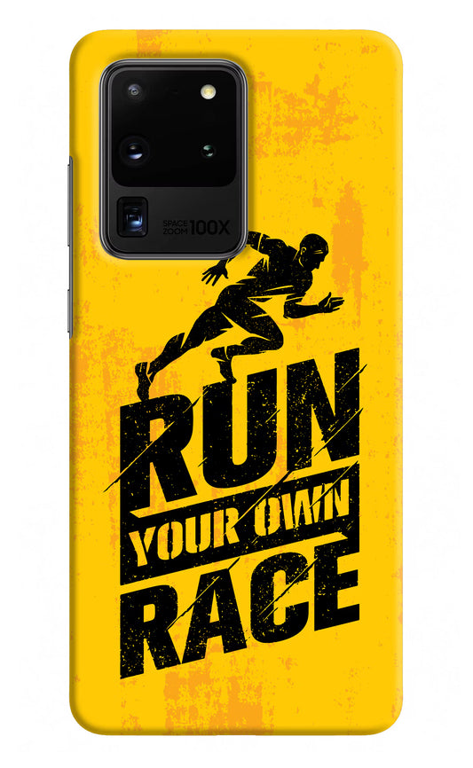 Run Your Own Race Samsung S20 Ultra Hard Case Back Cover by Casekaro