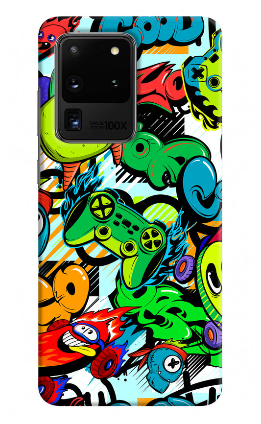 Game Doodle Samsung S20 Ultra Hard Case Back Cover by Casekaro
