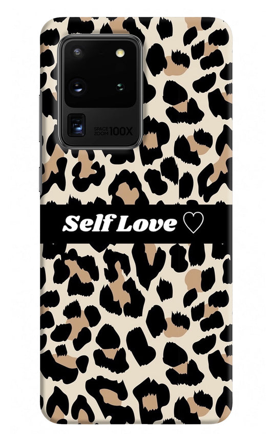 Leopard Print Self Love Samsung S20 Ultra Back Cover