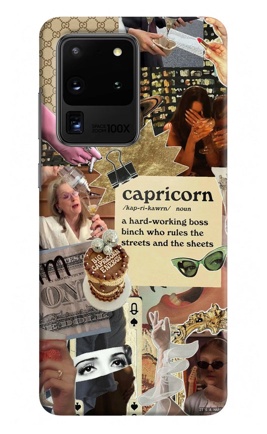 Capricorn Zodiac Samsung S20 Ultra Hard Case Back Cover by Casekaro