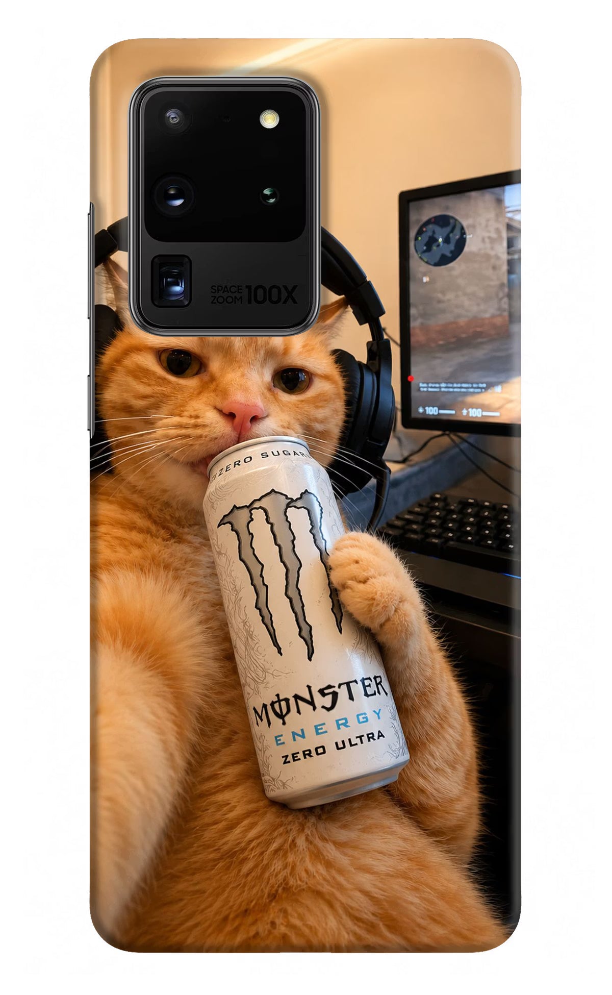 Gamer Cat Energy Samsung S20 Ultra Back Cover