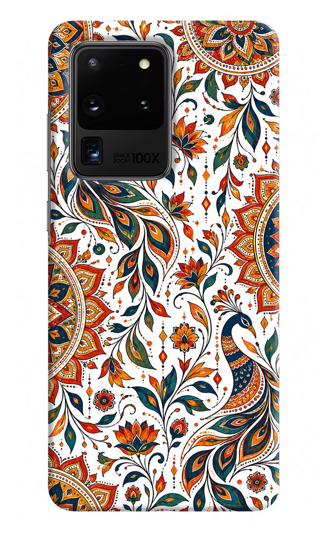 White Mayura Samsung S20 Ultra Hard Case Back Cover by Casekaro