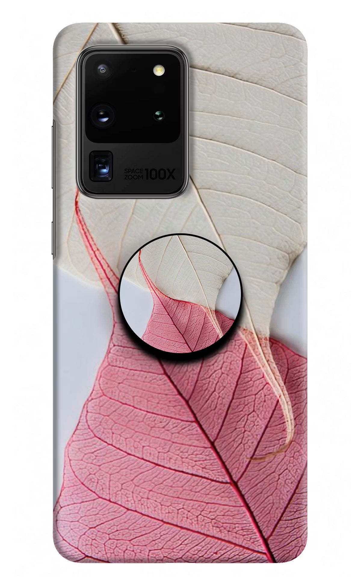 White Pink Leaf Samsung S20 Ultra Pop Case by Casekaro