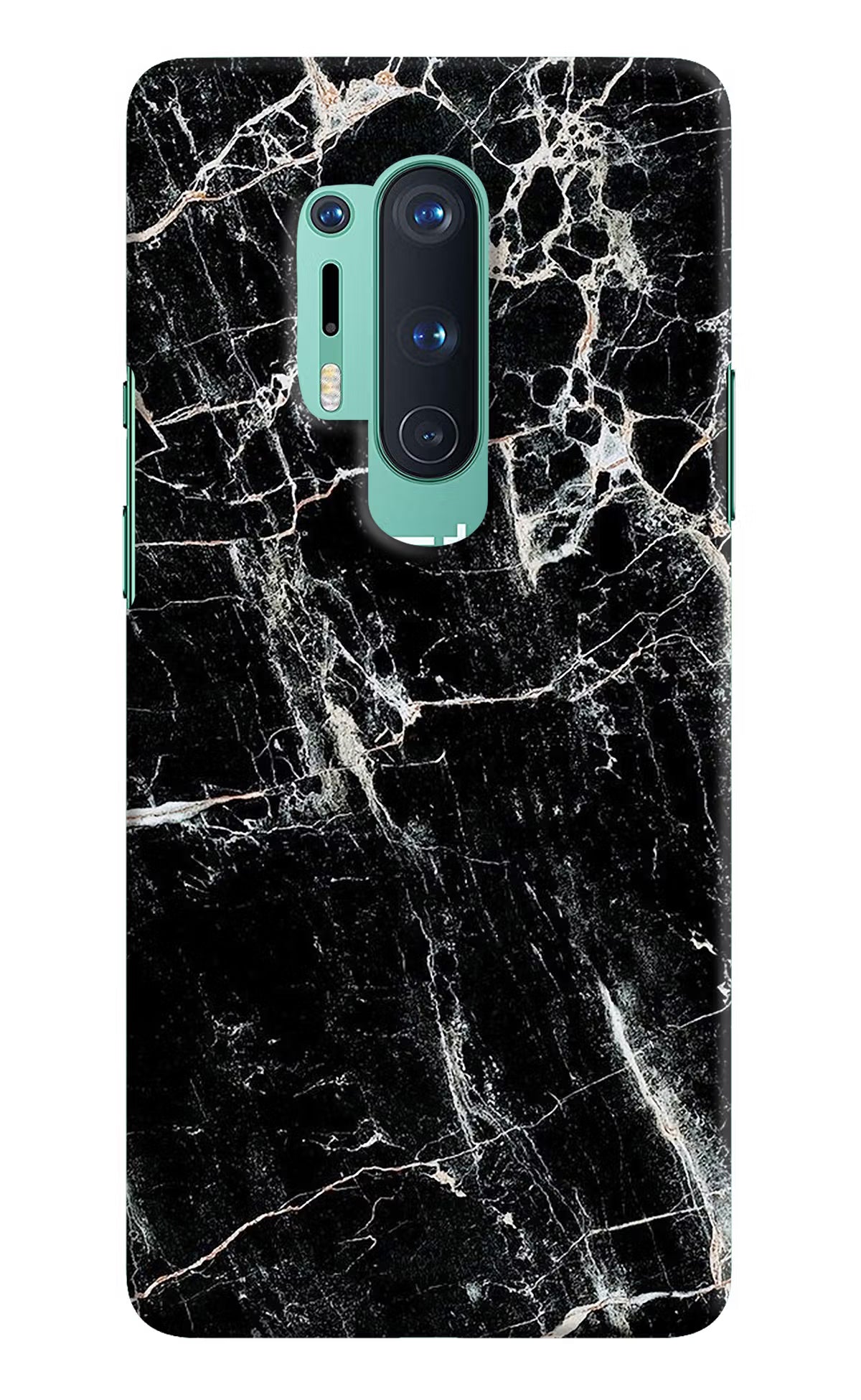 Black Marble Texture Oneplus 8 Pro Hard Case Back Cover by Casekaro