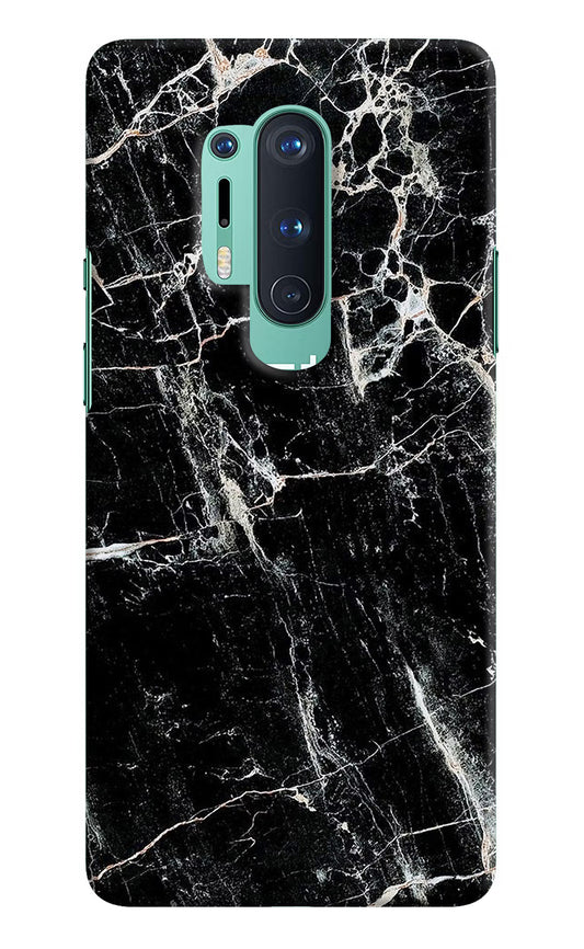 Black Marble Texture Oneplus 8 Pro Hard Case Back Cover by Casekaro