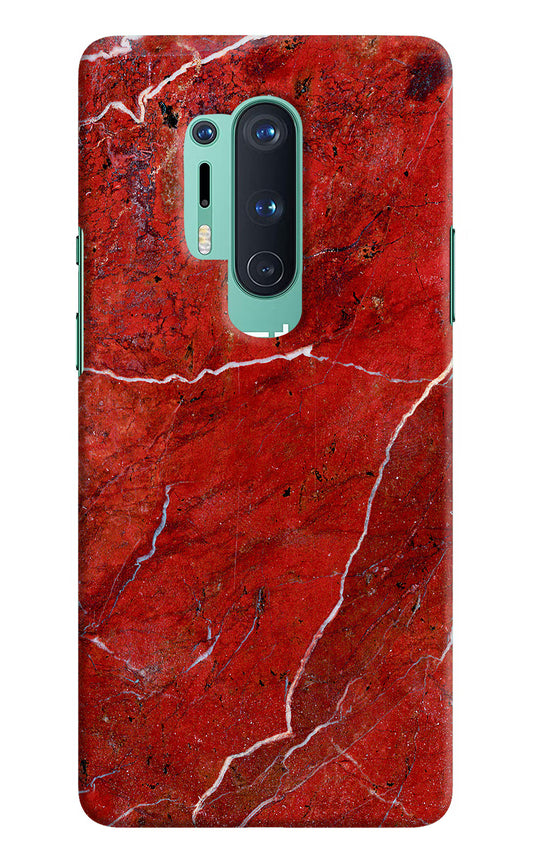 Red Marble Design Oneplus 8 Pro Hard Case Back Cover by Casekaro