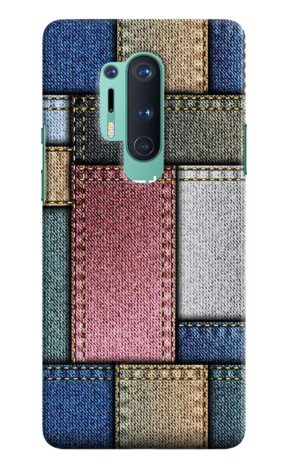 Multicolor Jeans Oneplus 8 Pro Hard Case Back Cover by Casekaro