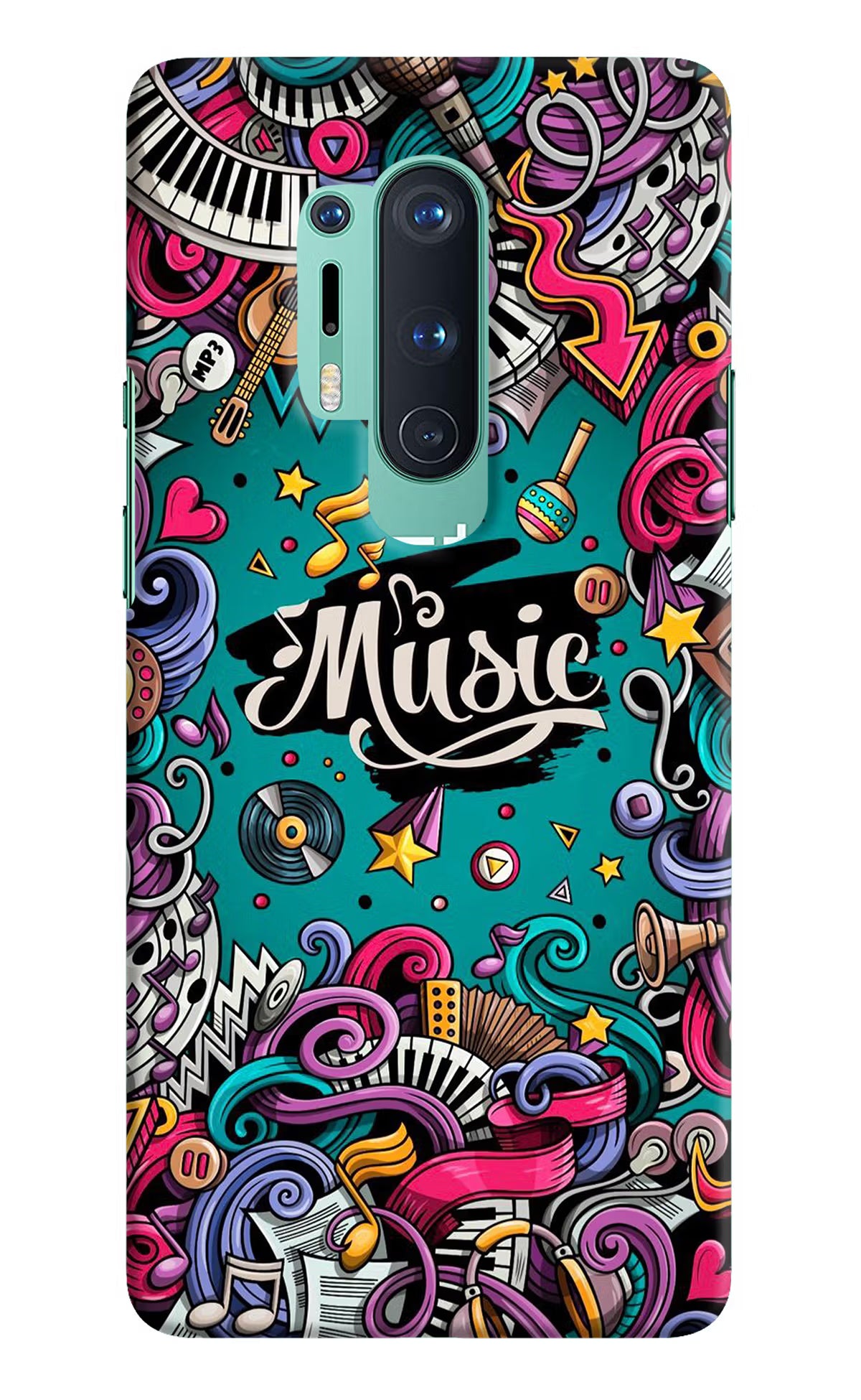 Music Graffiti Oneplus 8 Pro Hard Case Back Cover by Casekaro