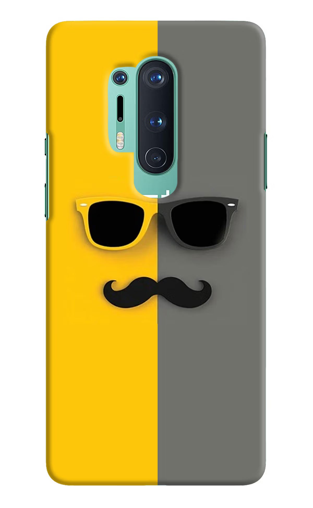 Sunglasses with Mustache Oneplus 8 Pro Hard Case Back Cover by Casekaro