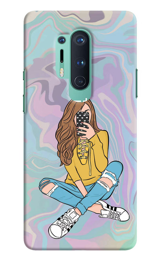 Selfie Girl Oneplus 8 Pro Hard Case Back Cover by Casekaro
