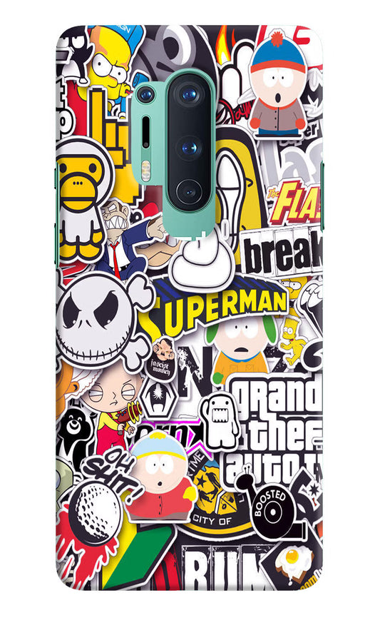 Sticker Bomb Oneplus 8 Pro Hard Case Back Cover by Casekaro