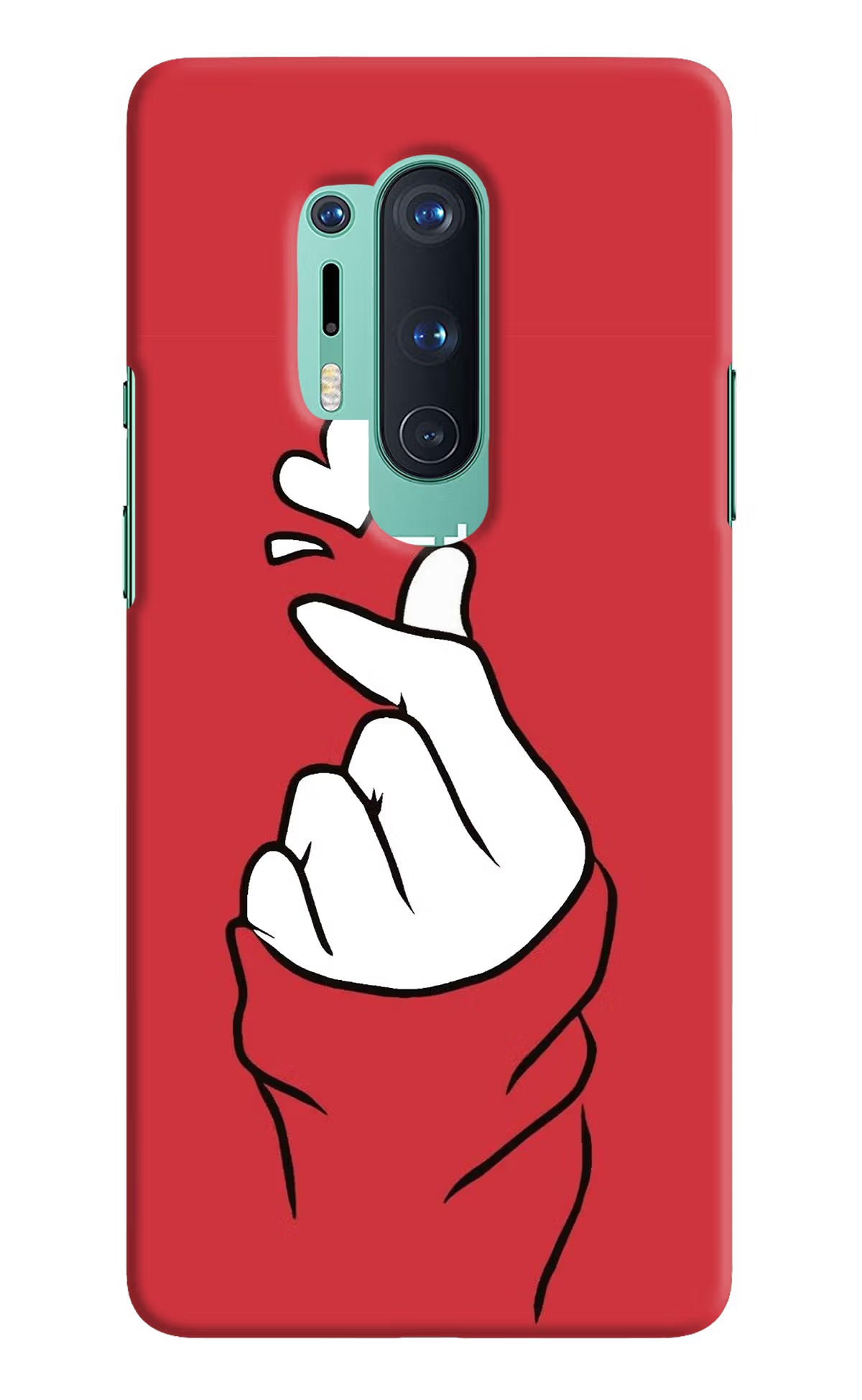 Korean Love Sign Oneplus 8 Pro Hard Case Back Cover by Casekaro