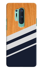 Blue and white wooden Oneplus 8 Pro Hard Case Back Cover by Casekaro