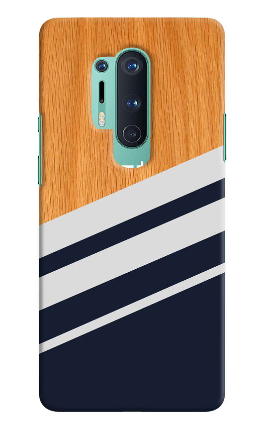 Blue and white wooden Oneplus 8 Pro Hard Case Back Cover by Casekaro