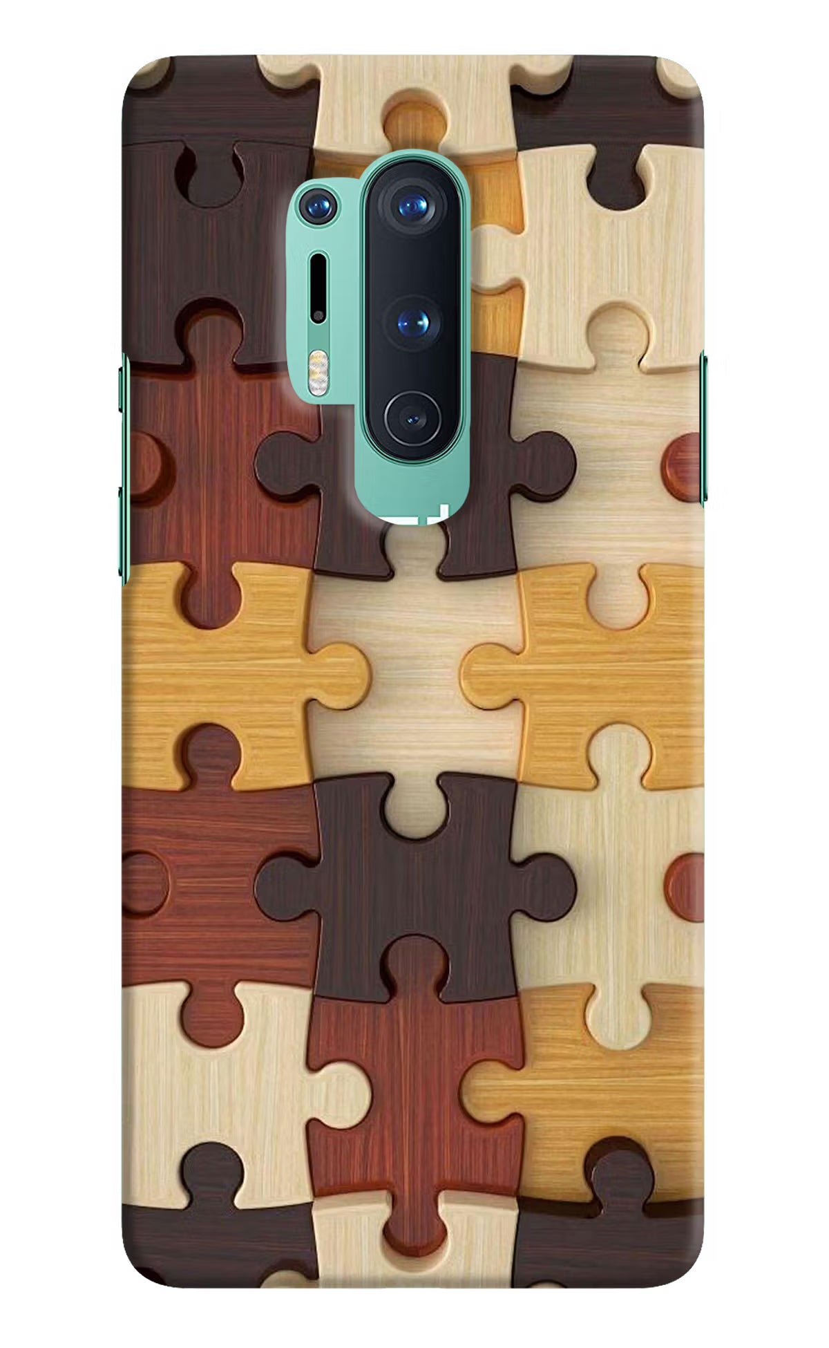 Wooden Puzzle Oneplus 8 Pro Hard Case Back Cover by Casekaro