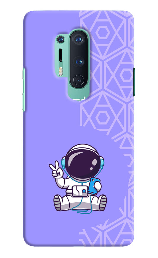 Cute Astronaut Chilling Oneplus 8 Pro Hard Case Back Cover by Casekaro