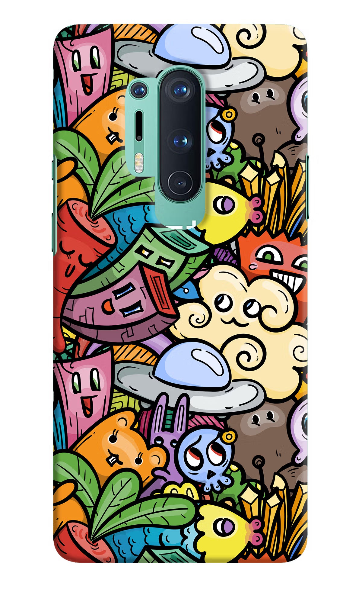 Veggie Doodle Oneplus 8 Pro Hard Case Back Cover by Casekaro
