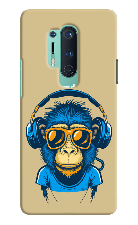 Monkey Headphone Oneplus 8 Pro Hard Case Back Cover by Casekaro