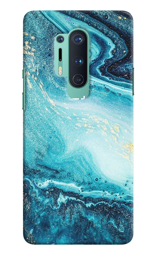 Blue Glitter Marble Oneplus 8 Pro Hard Case Back Cover by Casekaro