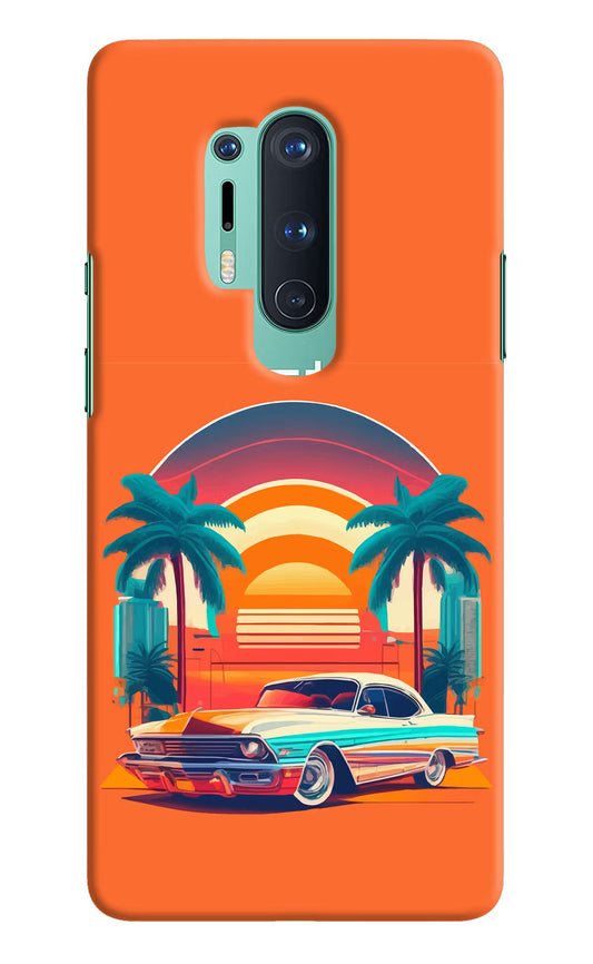 Palm Drive 80s Oneplus 8 Pro Hard Case Back Cover by Casekaro