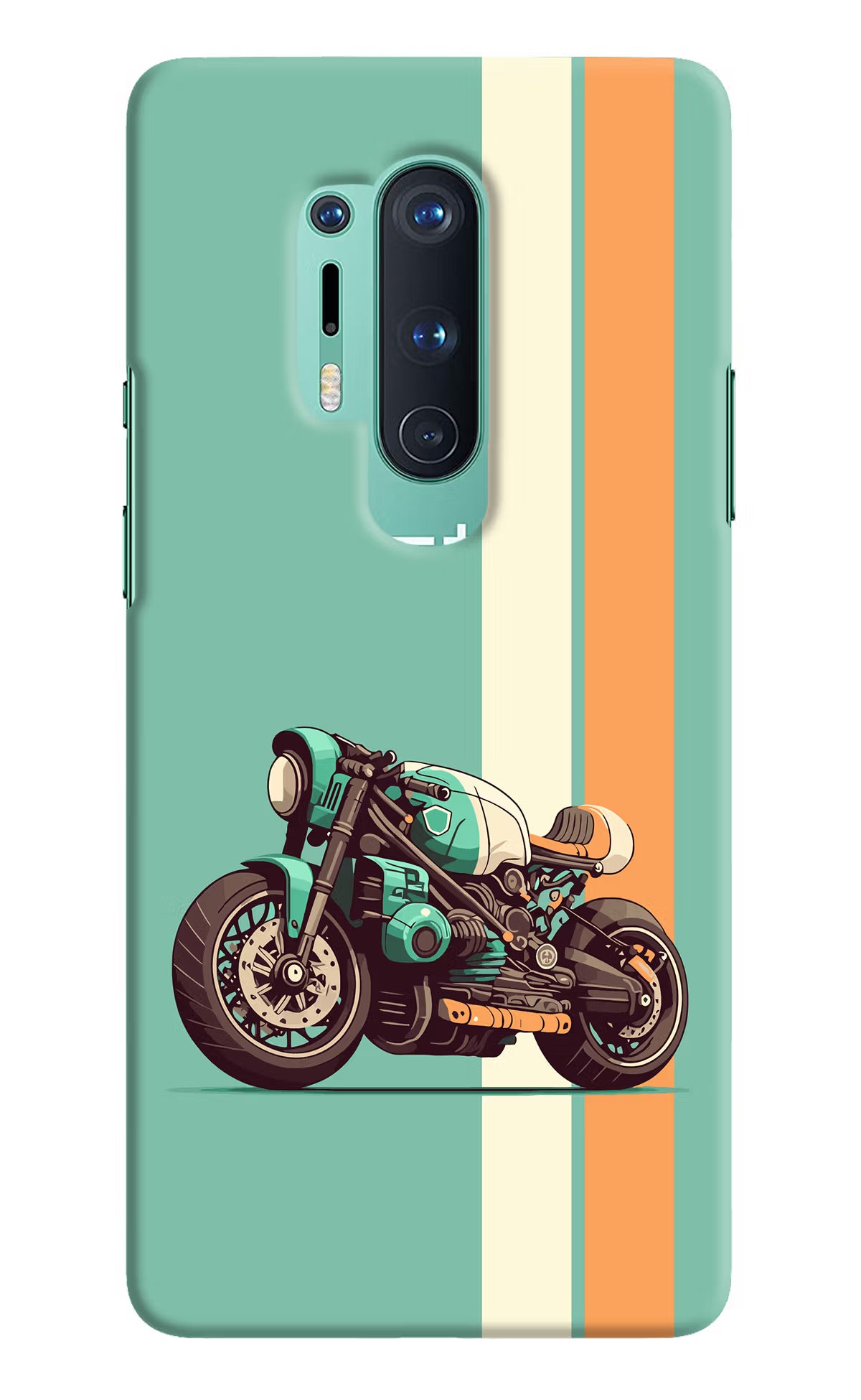 Striped Moto Drift Oneplus 8 Pro Hard Case Back Cover by Casekaro