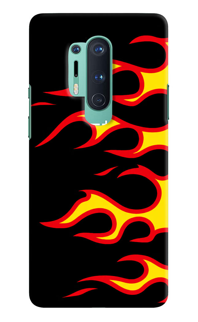 Side Sweep Flames Oneplus 8 Pro Hard Case Back Cover by Casekaro