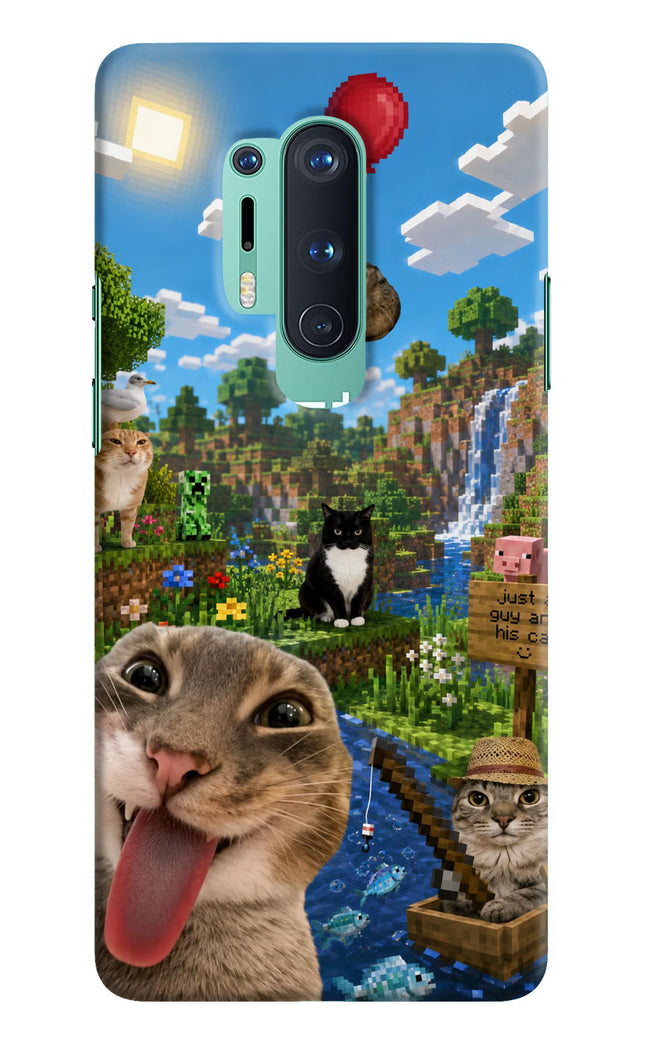Minecraft Cat Chaos Oneplus 8 Pro Hard Case Back Cover by Casekaro