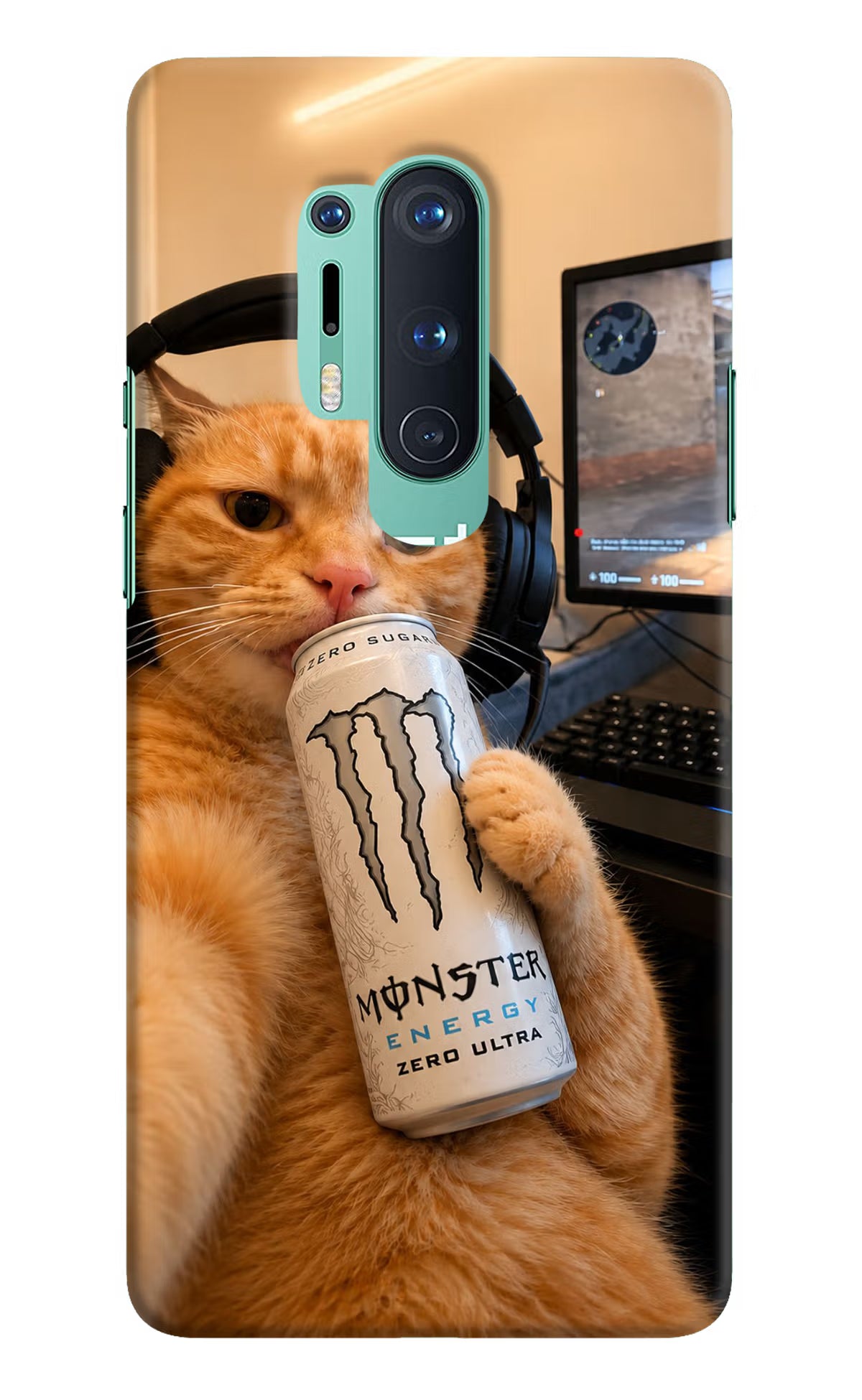 Gamer Cat Energy Oneplus 8 Pro Back Cover