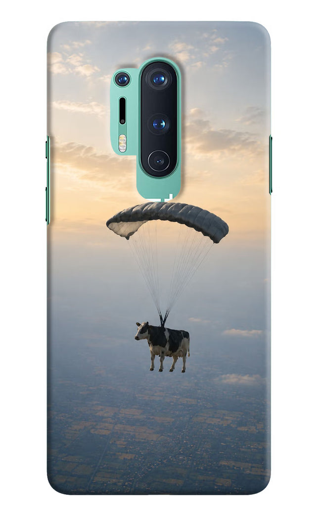 Skydiving Cow Oneplus 8 Pro Hard Case Back Cover by Casekaro