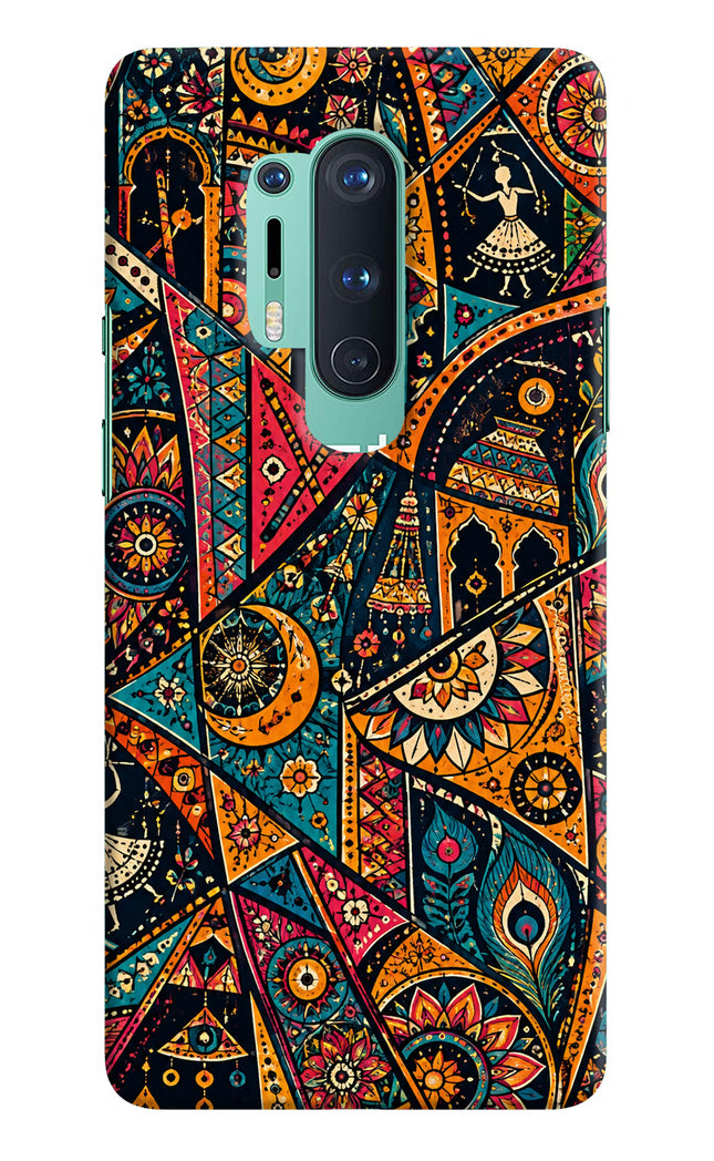 Folk Print Oneplus 8 Pro Hard Case Back Cover by Casekaro