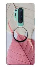 White Pink Leaf Oneplus 8 Pro Pop Case by Casekaro