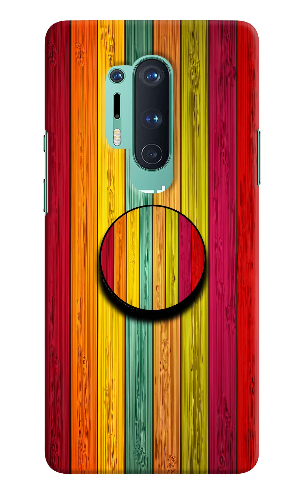 Multicolor Wooden Oneplus 8 Pro Pop Case by Casekaro