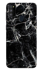 Black Marble Texture Samsung M21 2020 Hard Case Back Cover by Casekaro